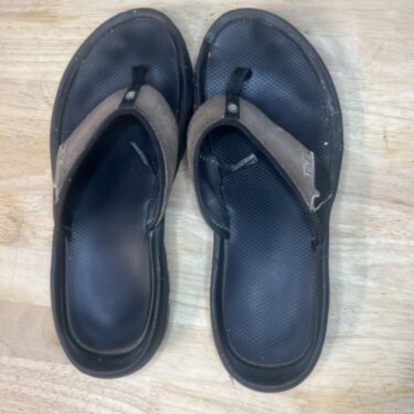Men's Teva Flip Flop Sandals 4136 Brown Thongs US Size 11 - Picture 1 of 7